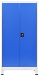 VidaXL szürke/kék fém irodaszekrény 90 x 40 x 180 cm