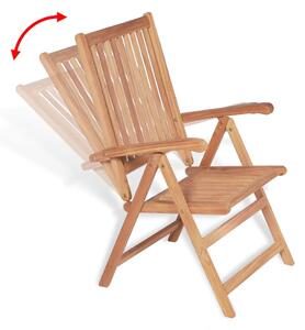 VidaXL 2 db dönthető tömör tíkfa kerti szék