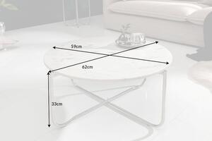 Design dohányzóasztal Tristen 62 cm márvány fehér - raktáron
