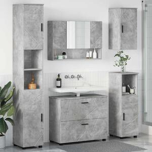 Fürdőszoba bútor szett 5 db Beton Szürke 35 x 30 x 192 cm