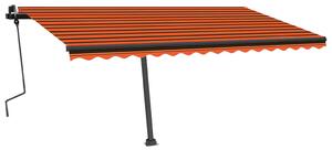 VidaXL narancs és barna kézzel kihúzható LED-es napellenző 450 x 350cm