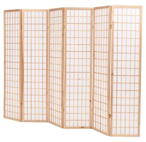 VidaXL 6 paneles, természetes, japán stílusú paraván 240 x 170 cm