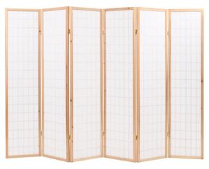 VidaXL 6 paneles, természetes, japán stílusú paraván 240 x 170 cm