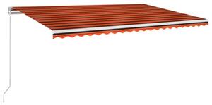 VidaXL narancssárga és barna kézzel kihúzható napellenző 500 x 350 cm