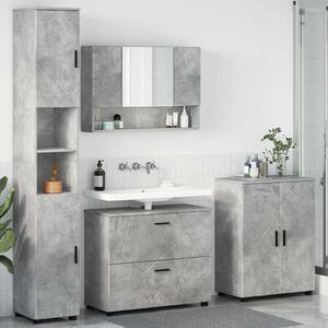 Fürdőszoba bútor szett 4 db Beton Szürke 35 x 30 x 192 cm