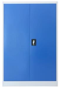 VidaXL szürke/kék fém irodaszekrény 90 x 40 x 140 cm
