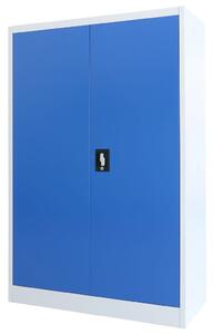 VidaXL szürke/kék fém irodaszekrény 90 x 40 x 140 cm