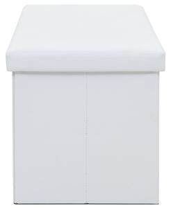 VidaXL fehér műbőr összecsukható tárolópad 110 x 38 x 38 cm