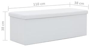 VidaXL fehér műbőr összecsukható tárolópad 110 x 38 x 38 cm