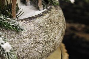 Barna-krém kerámia váza patinával 30cm