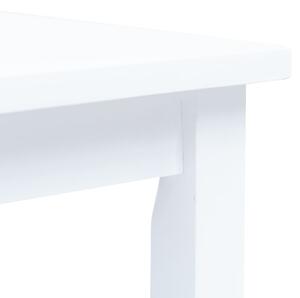 VidaXL fehér tömör gumifa étkezőasztal 114 x 71 x 75 cm