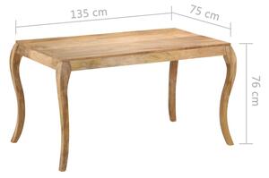 VidaXL tömör mangófa étkezőasztal 135 x 75 x 76 cm