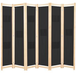 VidaXL fekete 6-paneles szövetparaván 240 x 170 x 4 cm