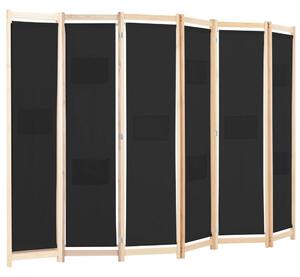 VidaXL fekete 6-paneles szövetparaván 240 x 170 x 4 cm