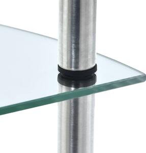 VidaXL 2 szintes átlátszó edzett üveg polc 30 x 30 x 47 cm