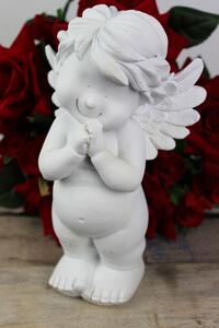 Fehér mosolygó angyal szobor 22cm