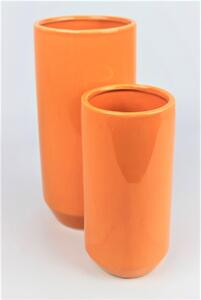 Narancssárga kerek kerámia váza 20cm