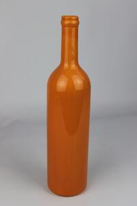 Narancssárga borosüveg alakú kerámia váza 32cm
