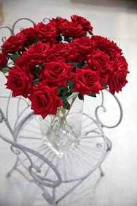 Piros mű bársony rózsa 64cm