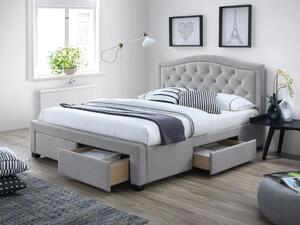 Kárpitozott ágy ELECTRA 160 x 200 cm szürke