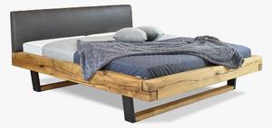 Modern tömör tölgyfa ágy - fém lábak, Laura 200 x 200