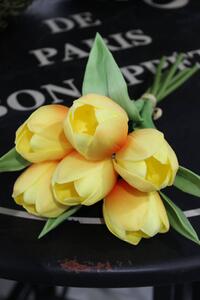 Sárga mű tulipán csokor 29cm