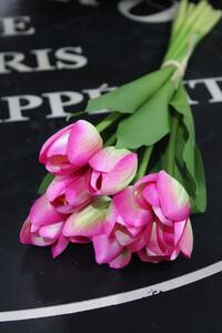 Rózsaszín mű tulipán csokor 40cm