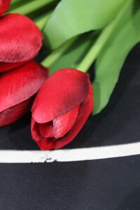 Piros mű tulipán csokor 40cm
