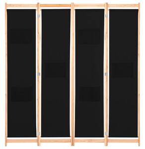 VidaXL fekete 4-paneles szövetparaván 160 x 170 x 4 cm