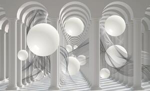 3D Poszter tapéta Fehér gömbök vlies 104 x 70,5 cm vlies 104 x 70,5 cm