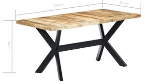 VidaXL tömör, nyers mangófa étkezőasztal 160 x 80 x 75 cm