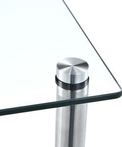 VidaXL 2 szintes átlátszó edzett üveg polc 40 x 40 x 47 cm