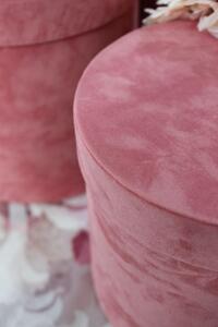Rózsaszín bársony díszdobozok 3-szett