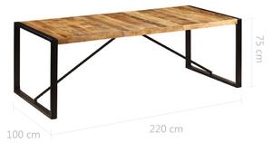 VidaXL tömör mangófa étkezőasztal 220 x 100 x 75 cm