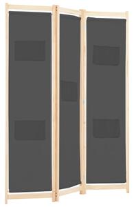 VidaXL szürke 3-paneles szövetparaván 120 x 170 x 4 cm