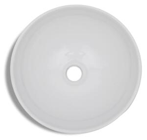 VidaXL kerek fehér fürdőszobai kerámia mosdókagyló keverőcsappal