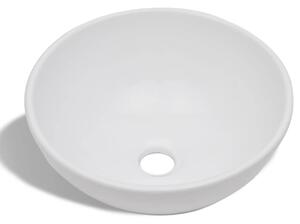 VidaXL kerek fehér fürdőszobai kerámia mosdókagyló keverőcsappal