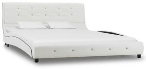 VidaXL fehér műbőr ágy memóriahabos matraccal 140 x 200 cm