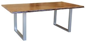 Massziv24 - METALL asztal 160x100cm, masszív akác
