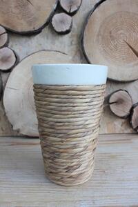 Világos rattan virágcserép 22cm