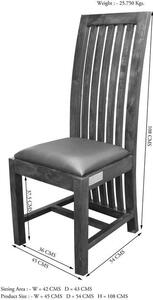 ZENO CAMBRIDGE koloniál kárpitozott szék, masszív akác, fekete