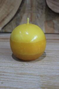 Sárga gömb alakú Citrus illatgyertya 7cm
