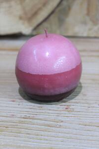 Rózsaszín gömb alakú illatgyertya 7cm