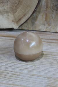 Krém-barna gömb alakú illatgyertya 7cm
