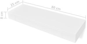 VidaXL 2 db fehér lebegő fali polc fiókkal 80 cm