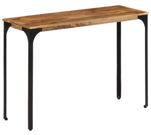 VidaXL barna tömör mangófa és vas konzolasztal 110 x 35 x 76 cm