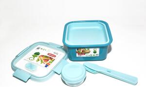 Ételtartó doboz evőeszközökkel Smart TO GO 1,1L Kék