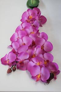 Lila három szárú mű orchidea, levelekkel 90cm