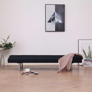 VidaXL 282189 Sofa Bed with Two Pillows Black Polyester
