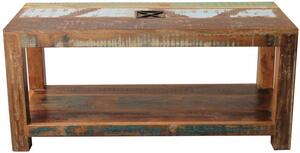 Massziv24 - OLDTIME Dohányzóasztal 110x50cm indiai öregfa, lakkozott